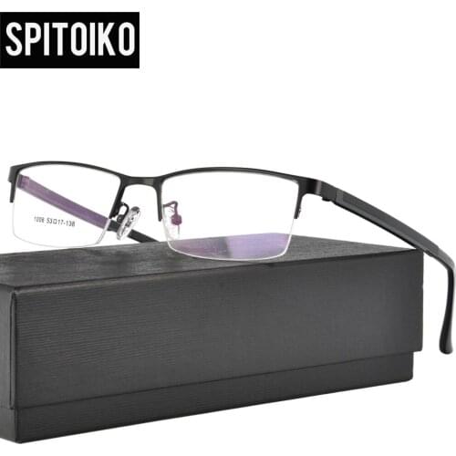 SPITOIKO Half Rim Optical Eyeglasses Metal Frames Unisex Myopia Spectacles Eyewear Glasses MX1006