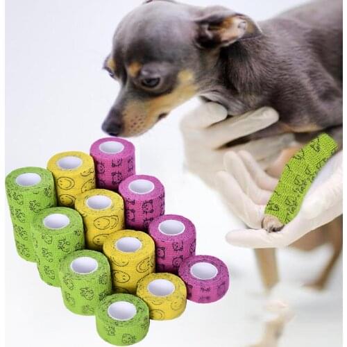 Pet Bandage High Elasticity Breathable Dog Dressing Paste Kitten Wound Care Accessories Clean Dressing Cloth Veterinary Supplies