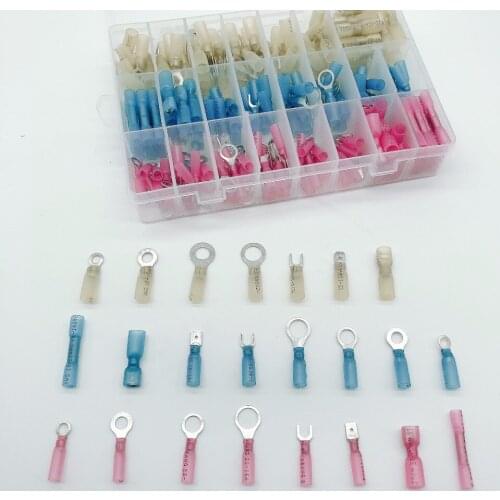Wire terminals 250pcs Red Blue Yellow Heat Shrink Crimp Automotive Terminals Insulated Electrical Wire Cable Connectors Terminal
