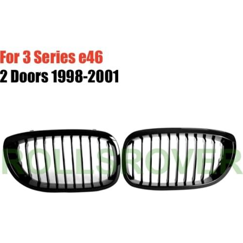 ROLLSROVER Front Bumper Grille Grill For 3 Series E46 2 Doors 1998-2001 Single Strip Car Styling