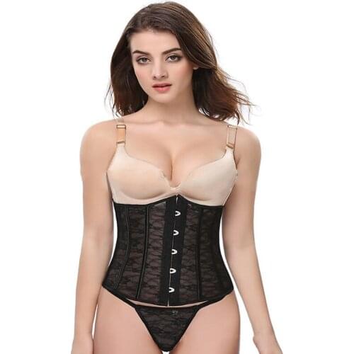 Sexy Corset Underbust Women Gothic Corset Top Curve Shaper Modeling Strap Slimming Waist Belt Lace Corsets Bustiers Black White