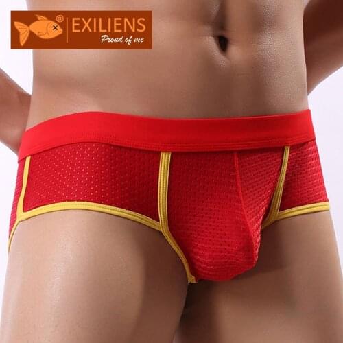 EXILIENS New Men Brief Sexy Mens Briefs Underwear Mesh Cueca Masculina Ropa Interior Hombre Calzoncillos Slip Sous Size S-XL 447