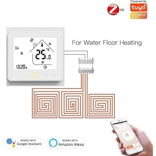 ZigBee Smart Thermostat Temperature Controller For Water/Electric Underfloor Heating Water/Gas Boiler Support Alexa Google Home
