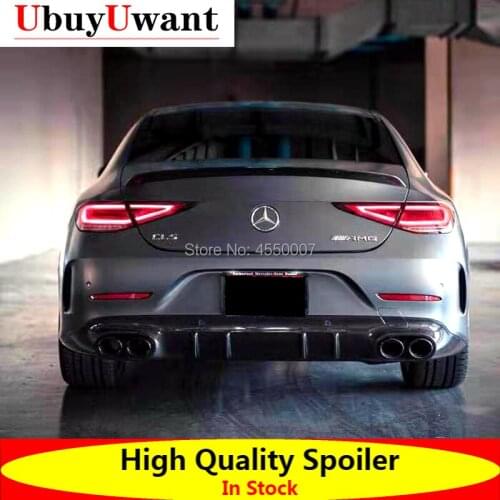 For Mercedes Benz W257 CLS 2018 2019 High Quality Carbon Fiber Rear Trunk Lip Spoiler Car Tail Wing Decoration