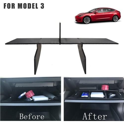 Glove Box For Tesla Model 3 Center Console Organizer Double Storey Non-Slip Storage Y Stowing Tidying Segmentation Partition Box