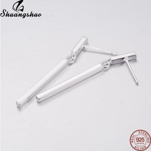 Shuangshuo Punk Simple Bar Earrings For Women Ear Stud Earrings Fine Jewelry Geometry Earing Brincos Bijoux