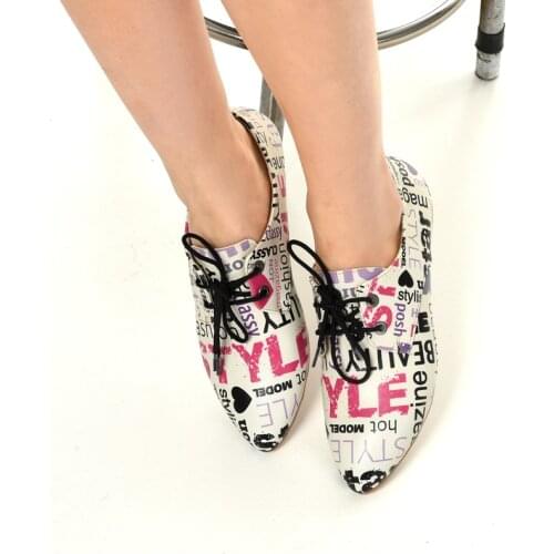 Womens Oxford Everyday Shoes With Font Printed