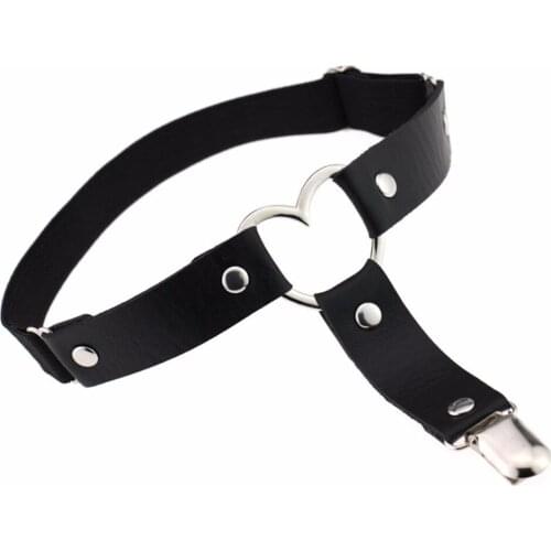 Heart Rivet Garter Belt Women Sexy Lingerie Elasticity Artificial Leather Leg Ring Garter For Stockings Girls Thigh Harness