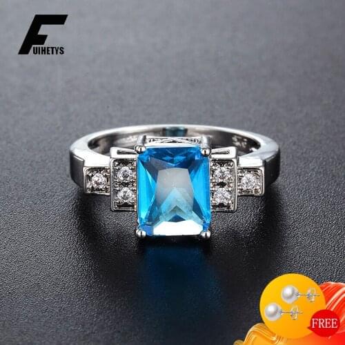 BaliJelry Women Ring 925 Silver Jewelry Rectangle Emerald Zircon Gemstone Rings for Wedding Engagement Gift Accessory Wholesale