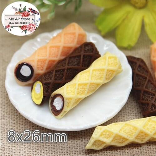 10PCS Resin round chocolate cookies biscuit Flat back Cabochon imitation food Art Supply Decoration Charm Craft