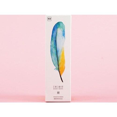 30 Pcs/Pack Colorful Feather Bookmark Paper Cartoon Animals Bookmark Promotional Gift Stationery Film Bookmark