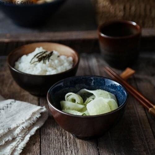 4.5 Inch Japanese Bowl Japanese Tableware Rice Bowl Vintage Soup Bowl Ceramic Japanese Style Bowl Single Household Eating Bowl