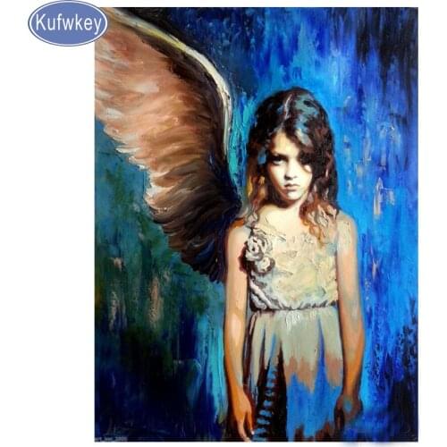 5D Diamond Embroidery Single wing angels DIY Diamond Painting Cross Stitch flower Diamond Mosaic rhinestones art Home Decor gift