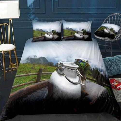 A drink in the Alps Quilt Cover Pillowcase 3Piece Comforter Bedding Set With Pillow Case Single Double Duvet Cover Home Decora