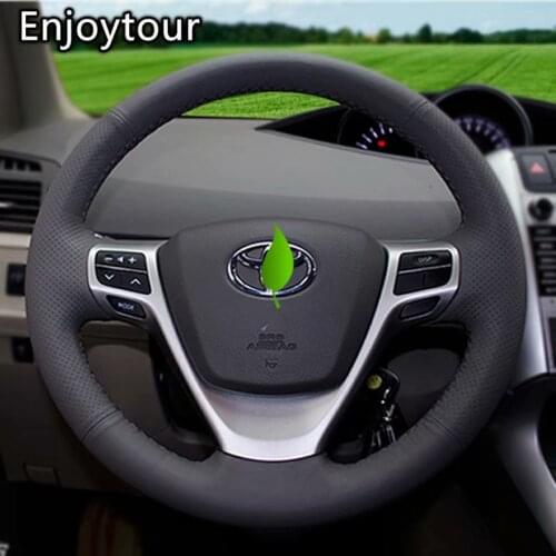 Styling Leather Hand Sewing Car Steering Wheel Cover 38cm 15inch AccessoriesFor Toyota Verso 2009 2010 2011 2012 2013 2014 2018