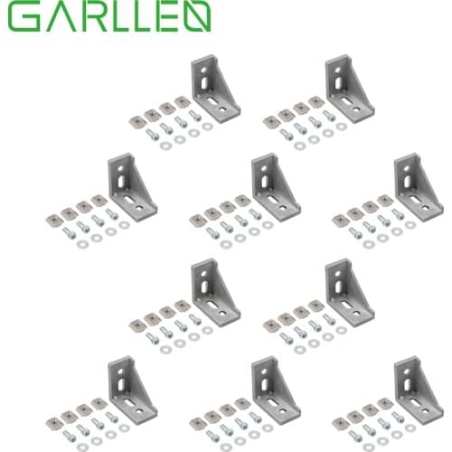 GARLLEN 10pcs 30x60 Aluminum Angle Bracket Fastening Fixing Material Groove 8 Grid Struts Aluminum Profile for DIY Project