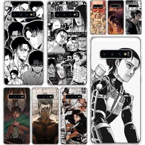 Attack On Titan Eren Levi Phone Case Cover For Samsung Galaxy S10 S20 FE Ultra S10E Note 10 9 8 S9 S8 S7 S6 J4 J6 J8 Plus Lite