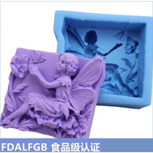 Flower Fairy Butterfly Silicone Mold Chocolate Fudge Baby Angel Soap Cake Decorate Kitchen Bakeware Mold