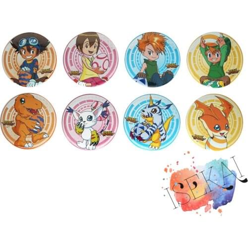 Digimons Anime Metal Badge Tai Kamiya Taichi Agumon Matt Ishida Gabumon Kari Kamiya Gatomon Patamon Cute Badge Brooch Pins