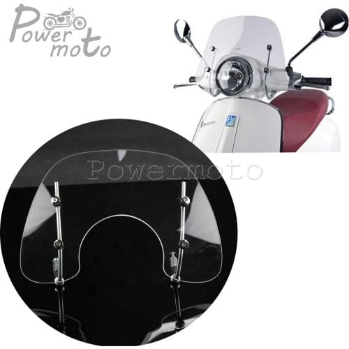 Smoke / Clear Scooters Flyscreen Windshield Motorcycle Windscreen w/Mounting Bracket Kit For Vespa PRIMAVERA 150 Tint Fly-screen