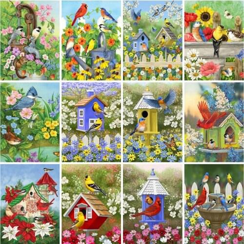 EverShine DIY Diamond Painting Bird Mosaic Art Diamond Embroidery Spring Animal Cross Stitch Beaded Wall Decor Sale Handicraft