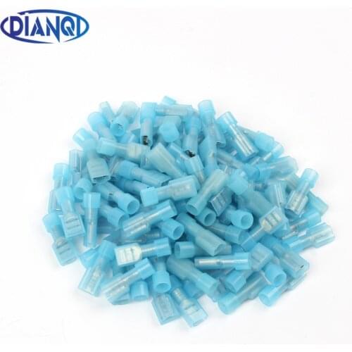 DIANQI FDFN2-187 FDFN2.5-187 NYLON brass Female Insulated Spade joint Cable Wire Connector 100PCS 1.5-2.5mm2 16-14AWG FDFN