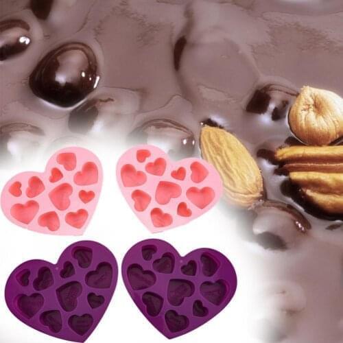 Chocolate Mold Impermeable Non-stick Silicone Heart Love Mousse Cake Mold Tray for Kitchen