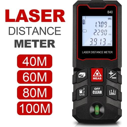 GOXAWEE Laser Distance Meter 40M 60M 80M 100M Rangefinder Trena Laser Tape Range Finder Test Tool Measure Laser Ruler Hilti