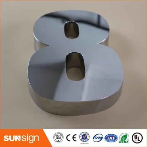 H 35cm Digital Door House Number 8 Stainless Steel numbers