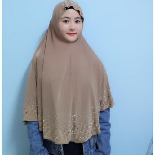 H1065 latest big size muslim hijab with crystals rhinestone,fast delivery,assorted colors