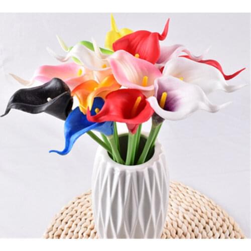 Calla lily Artificial Flower Colorful Artificial Latex Real Touch Fake Flower Wedding Home Decor Bridal Bouquet Fake Flowers