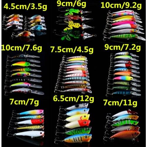 Hot 67pcs/Set Crap Fishing Set Mixed 9 Different Style Fishing Lures Quality Professional Jerkbait Fishing Tackle Pesca H-T124