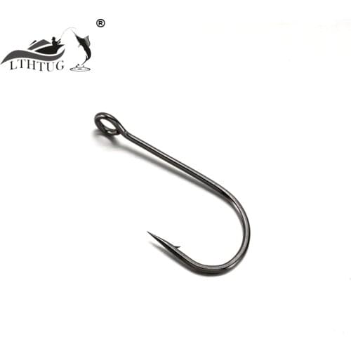 LTHTUG 20pcs/lot Fishing Tackle Spoon Bait Single Hook 1# 2# Barbed Long Handle Hamecon Trout Stream Biat Hooks