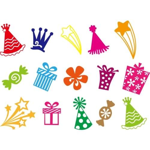 DUOFEN METAL CUTTING DIES Happy Birthday Elements balloon star gift box candy stencil DIY Scrapbook Paper Album 2019 new