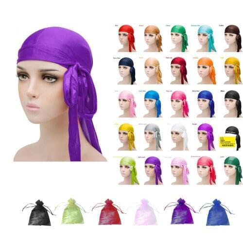 Fashion custom logo durags for men silk durag with customized logo Du-Rag in bag