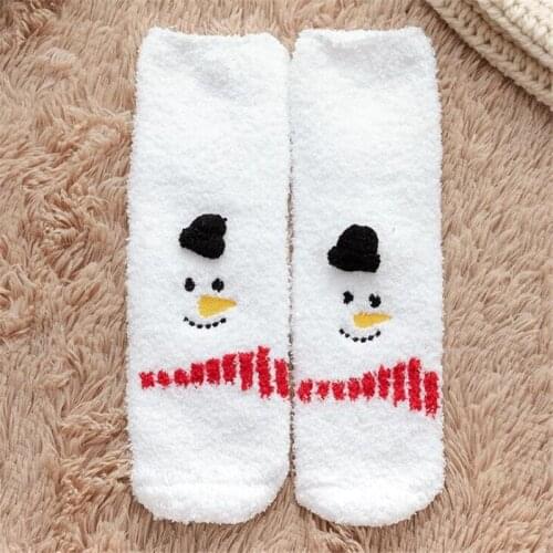 Fashion Christmas Women Socks Cartoon Funny Cute Winter Velvet Female & Hosiery Kawaii Cotton Square Foot Personality Medias