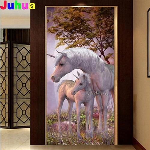 5 d diamond painting Unicorn Mom And Baby painting 3d diy diamond embroidery full round drill large art diamond mosaic Animals