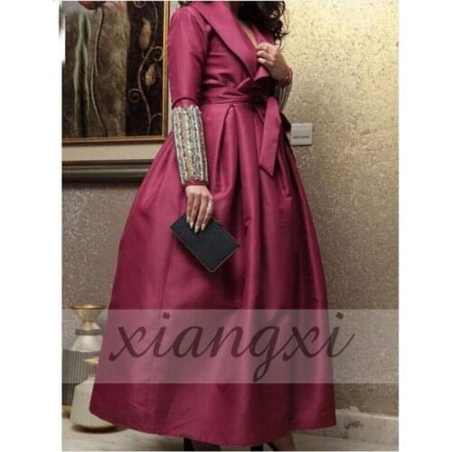 New Arrival Ball gown evening dress 2020 Hand Beading Long sleeve Evening gowns robe de soiree Party dresses