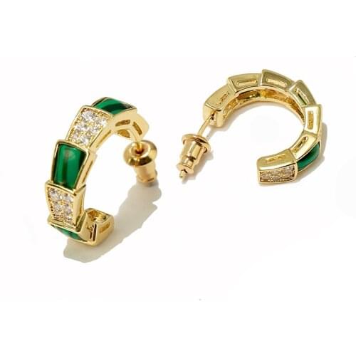 New Fashion Luxury Rhinestone Stud Earrings for Women High Quality Copper Metal Brand Bridal Earrings