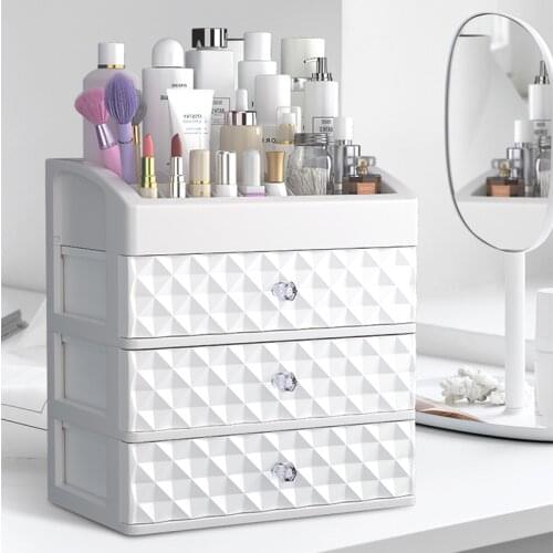 Plastic Drawer Makeup Organizer Cosmetic Beauty Box Nail Desktop Storage Jewelry Case Brush Lipstick Nail Polish Container