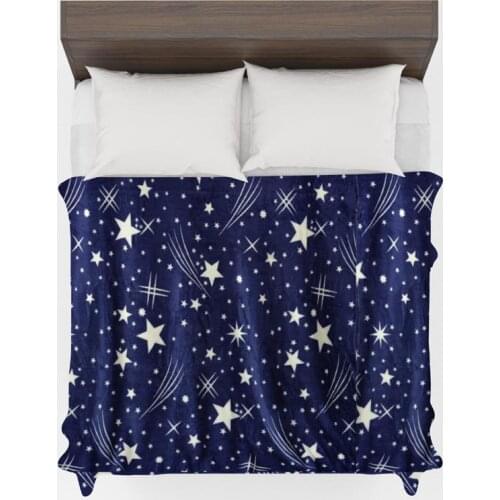 Bright stars bedspread blanket 150x200cm High Density Super Soft Flannel Blanket to on for the sofa/Bedr Portable Plaids