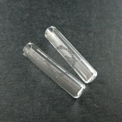 6x27mm transparent tube glass bottle 3mm mouth perfume vial pendant wish charm DIY supplies 1800130