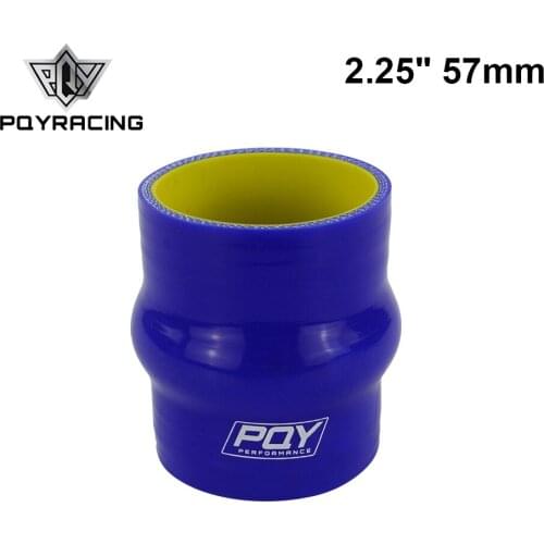 PQY - 2.25" 57mm Hump Straight Silicone Hose Intercooler Coupler Tube Pipe Blue&yellow PQY-HSH00225-QY