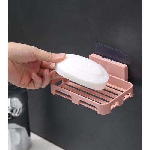 Self Adhesive Wall Mounted Hollow out Soap Holder Soap Sponge Dish Bathroom Accessories Soap