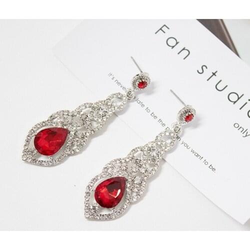 Earrings Jewelry Mecresh Crystal Wedding Drop Earrings for Women Black Gold Color Korean Bridal Dangle Earrings Jewelry