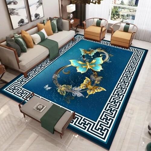 Nordic Modern Home Living Room Bedroom Cartoon Feather 3D Printing Carpet Large Area Carpet Non-slip Bedside Floor Mat Area Rug