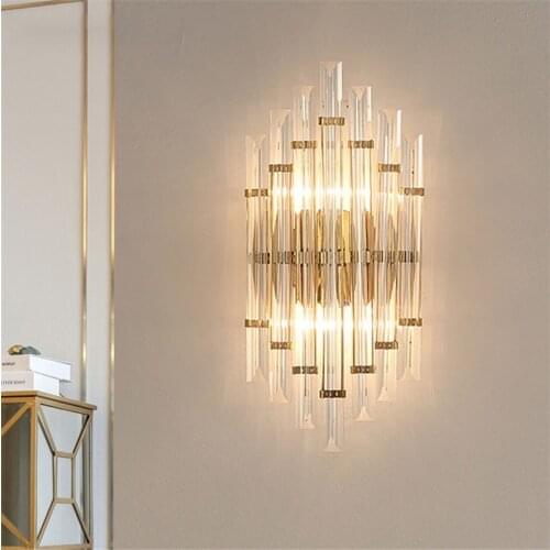Modern Simple Home Decor Living Room Background Wall Lamp Nordic Design Corridor Aisle Luxury Crystal Wall Light Indoor Lighting