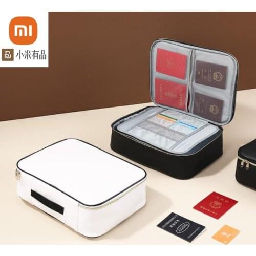 Xiaomi youpin multi-layer document storage bag moisture-proof PU storage box extra large capacity with zipper buckle