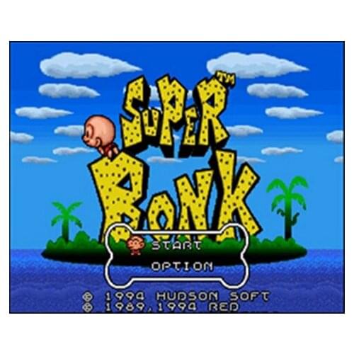 Super Bonk USA Version 16 bit English Big 46 pins Grey Game Card For NTSC Game Player