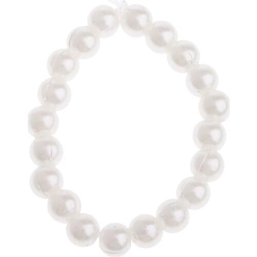 Doll Jewelry White Plastic Pearl Bracelet Decoration for 18